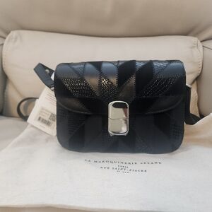 Sezane Milo Black Leather Bag